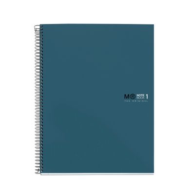 THE ORIGINAL NOTEBOOK, couverture rigide, A4, quadrillage 5x5 mm, 80 feuilles de 1 couleur, Miquelrius, Océan.