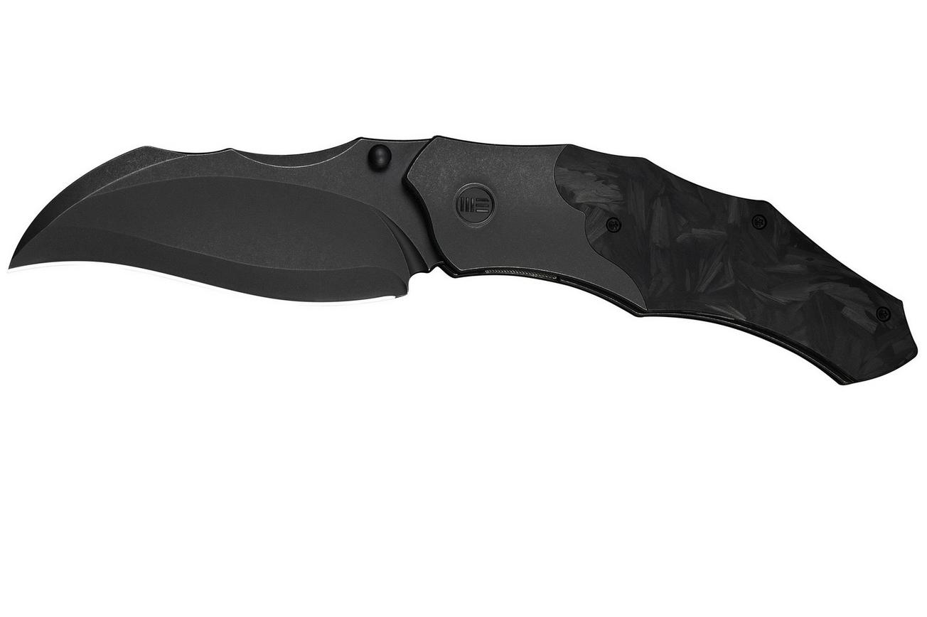 WE Knife Orc Boss WE24042-1 Blackwashed CPM 20CV, Black Titanium Shredded Carbon Inlay, zakmes, Grant Chambers design