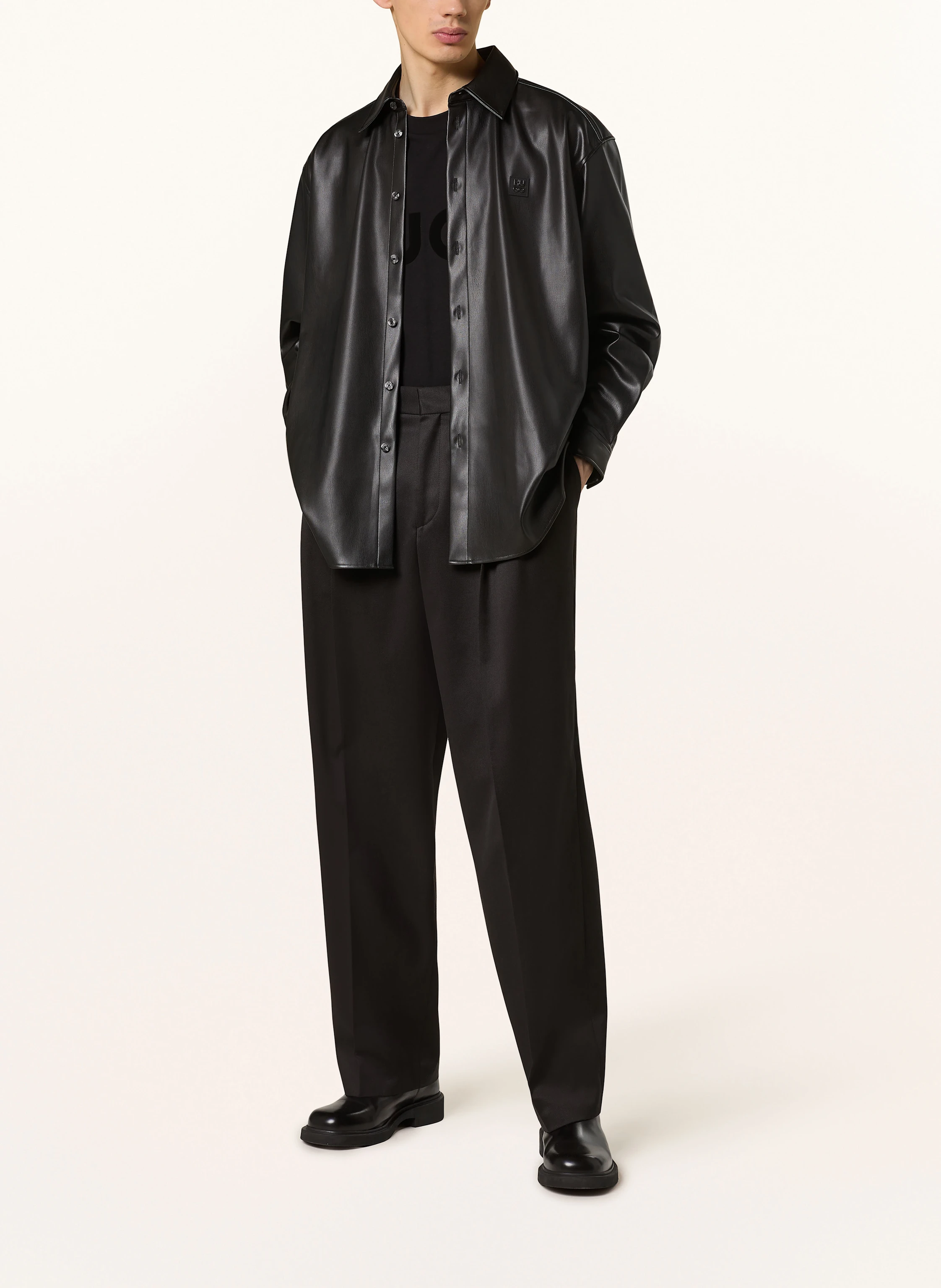 HUGO Overshirt ELLISOE in Lederoptik