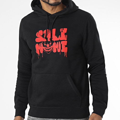 Sweat Capuche Sale Clown Noir Rouge
