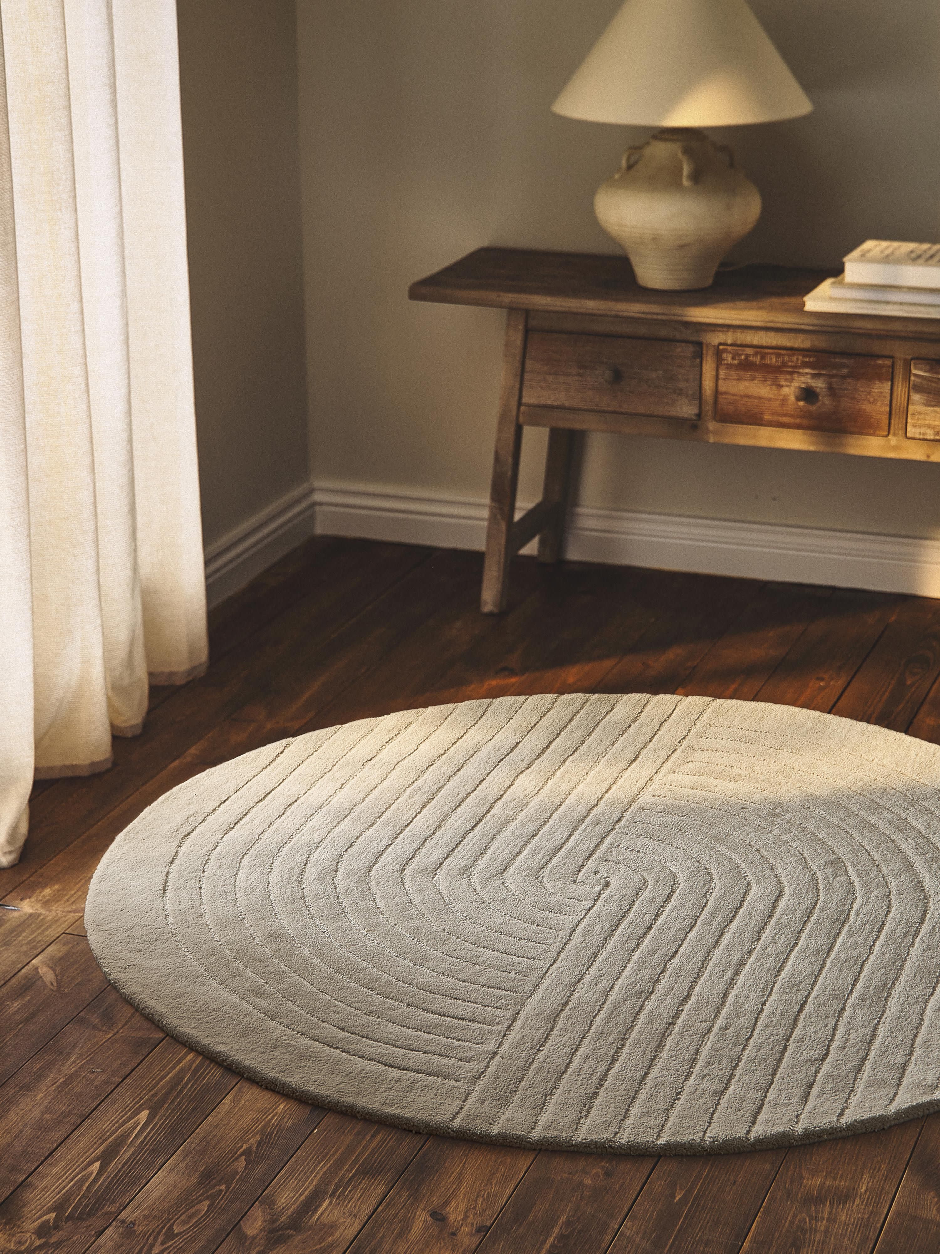 Rond wollen vloerkleed Mason, handgetuft