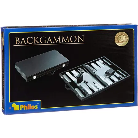 Philos Backgammon-Kunstleder grau