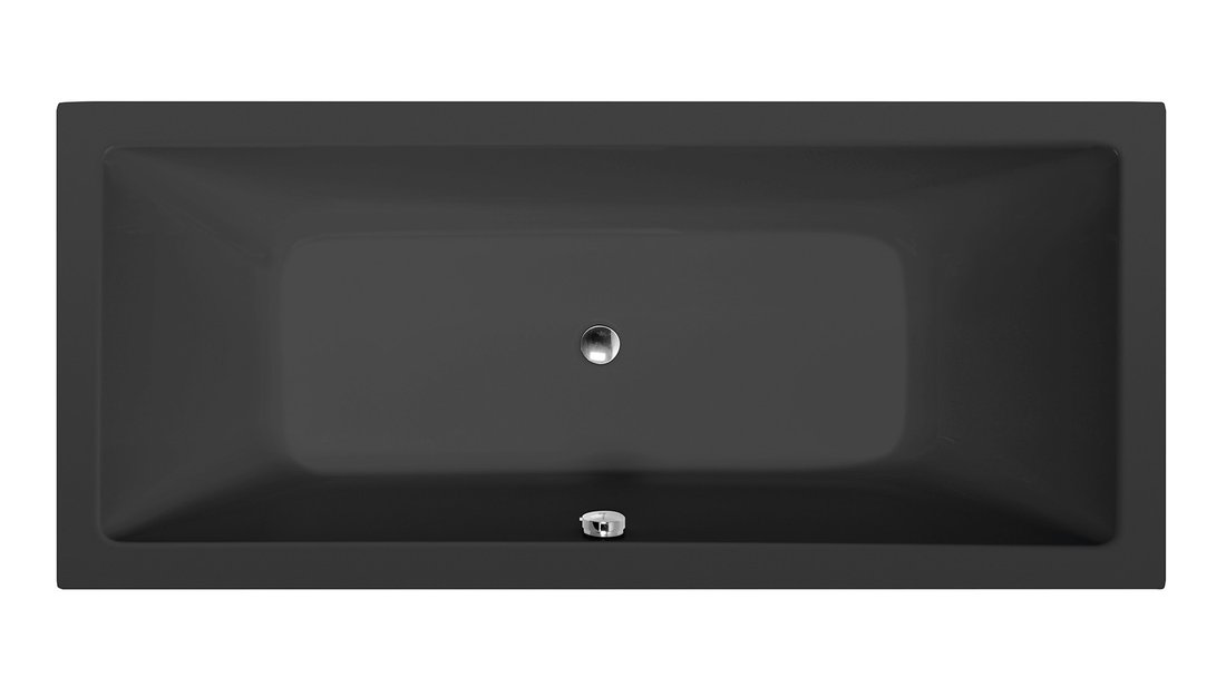 Polysan Krysta ligbad 180x80x39cm zwart mat
