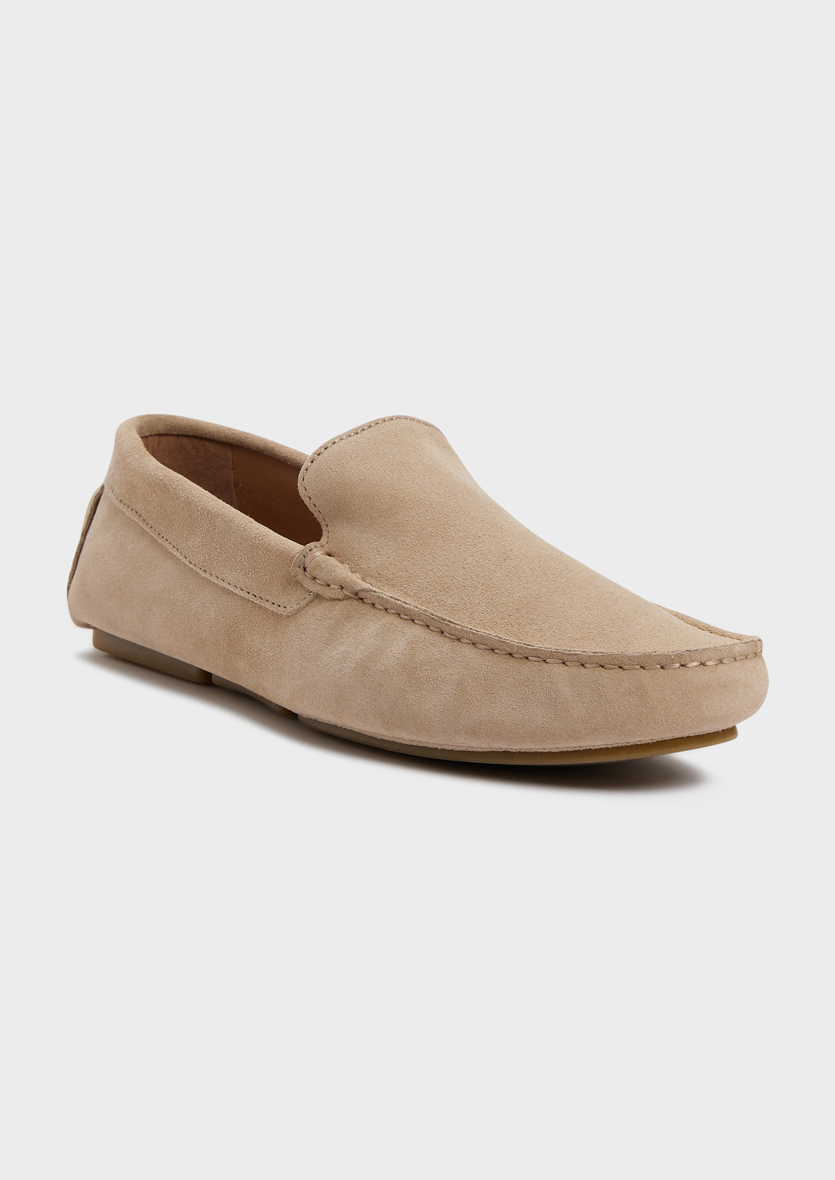 Mocassins en cuir nubuck beige