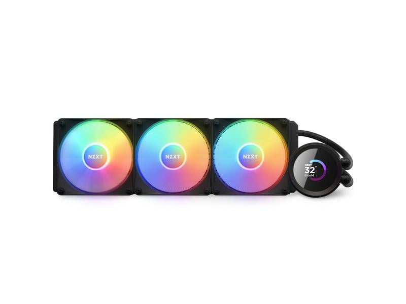 NZXT Wasserkühlung Kraken 360 RGB Schwarz Wasserkühler für Intel und AMD Prozessorsockel mit LCD-Anzeige und RGB-Lüftern