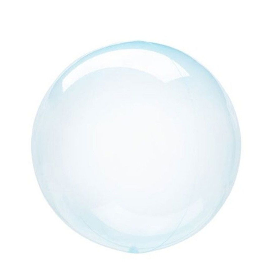 (Ø45cm) Clearz Runder Folien Ballon Party Deko Seifenblasen Luftballon (CLZ45-003) - Blau