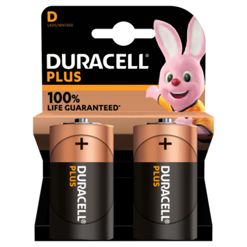 Duracell Batterij D Alkaline Plus 2 stuks