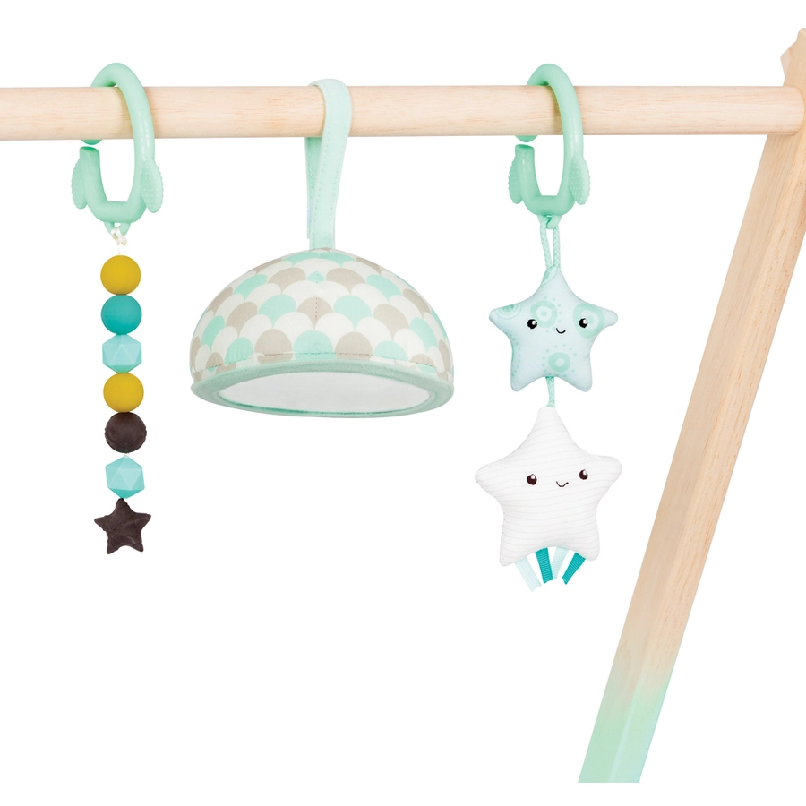 B.TOYS B. Activity Gym aus Holz mit Spieldecke und Stern-Greiflingen Mehrfarbig