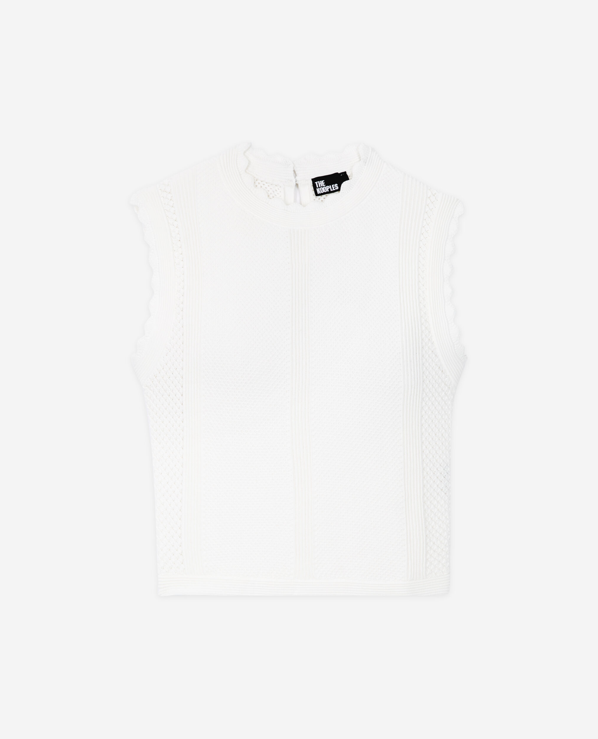 Top court blanc en maille