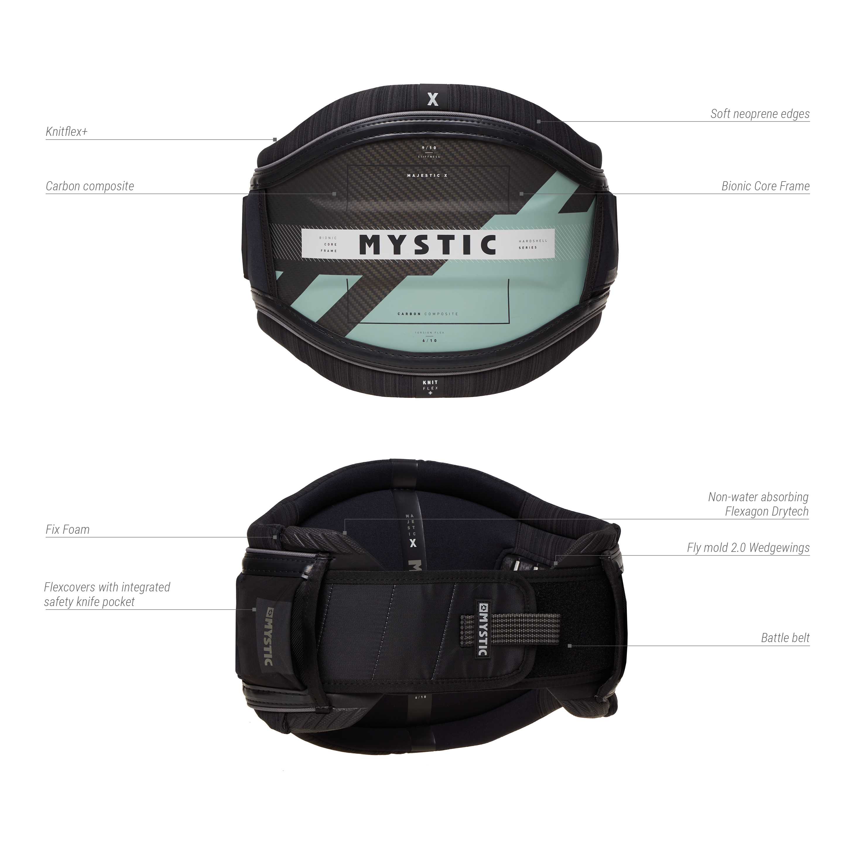 Mystic Majestic X Waist Harness Black / Green
