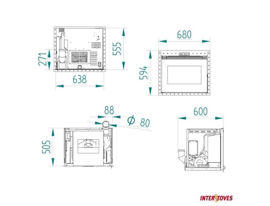 INTERSTOVES - Poêle à granulés Insert à granules benito 10kw - noir