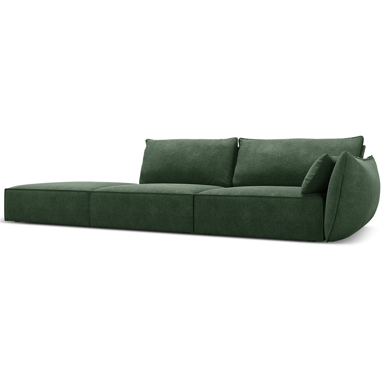 Mazzini Sofas Canapé droit  Vanda 4 Places vert bouteille - 286x100x85 cm