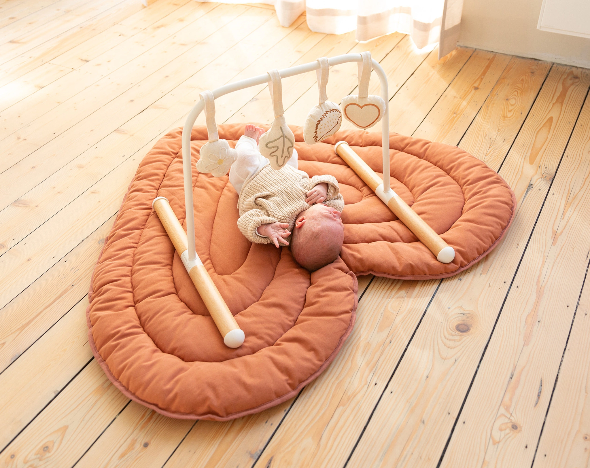 Stepp-Krabbeldecke HEART (100x120) in terracotta