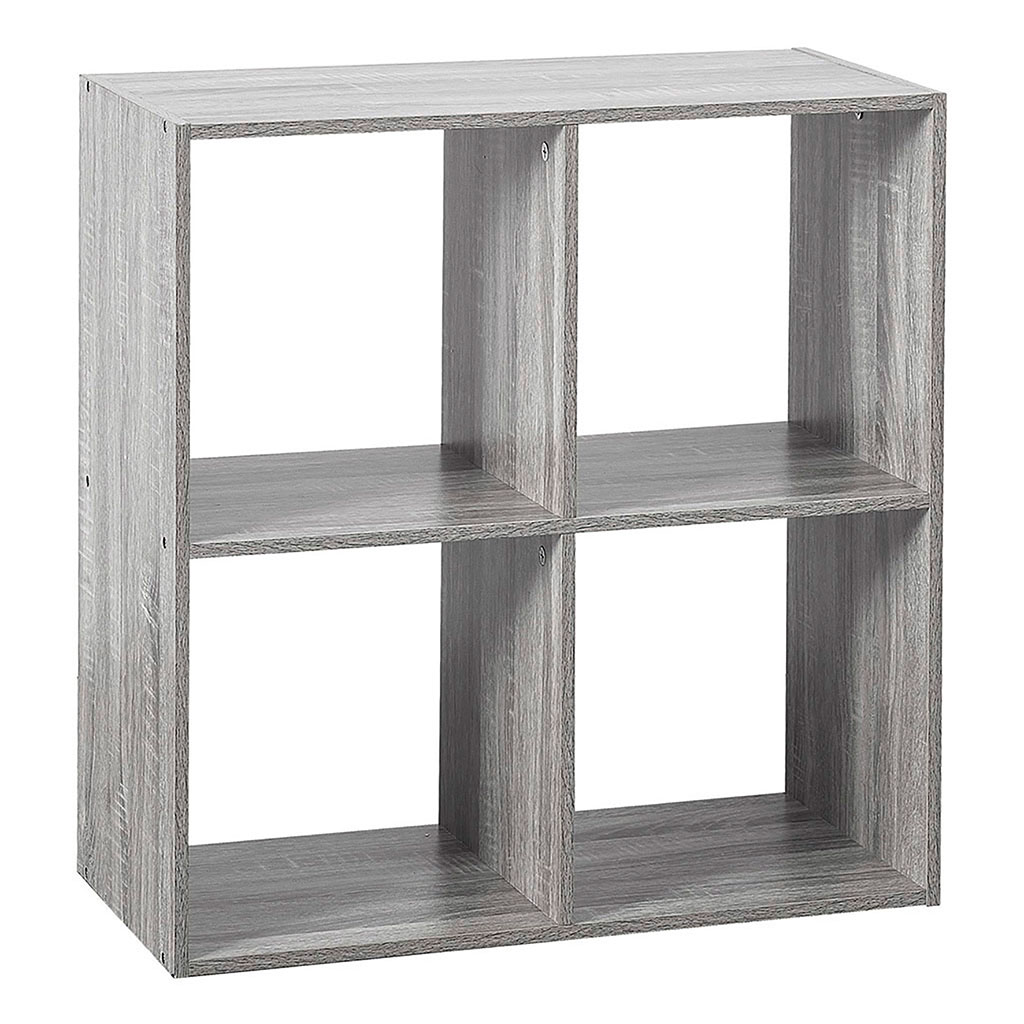 Meuble de rangement Mix'n Modul 4 cases bois gris 67.5x67.5x32cm