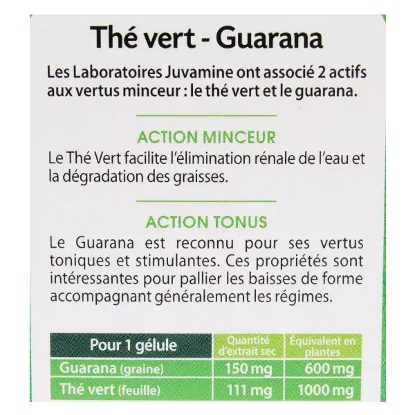 Juvamine Queimador de Gordura Chá Verde Guaraná 30 cápsulas