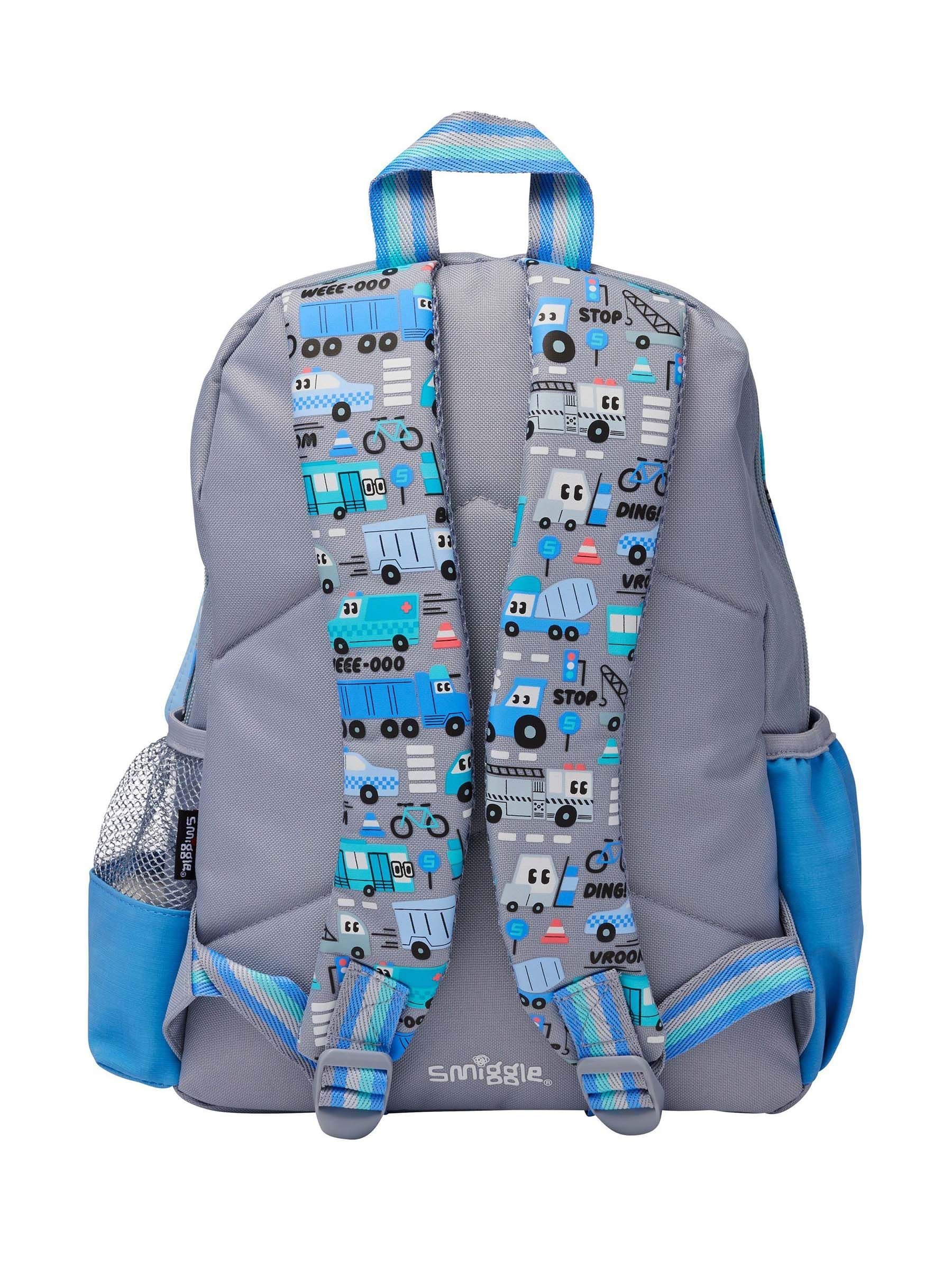 Grijs - Smiggle Ready Set Go Junior rugzak met figuurtjes