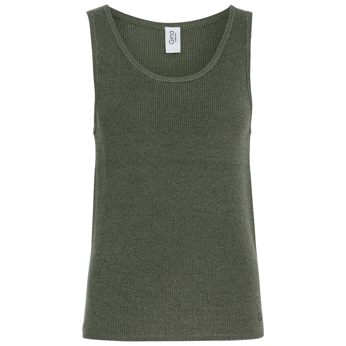 Gina Collection Damen Top mit Effektgarn dunkelgrün