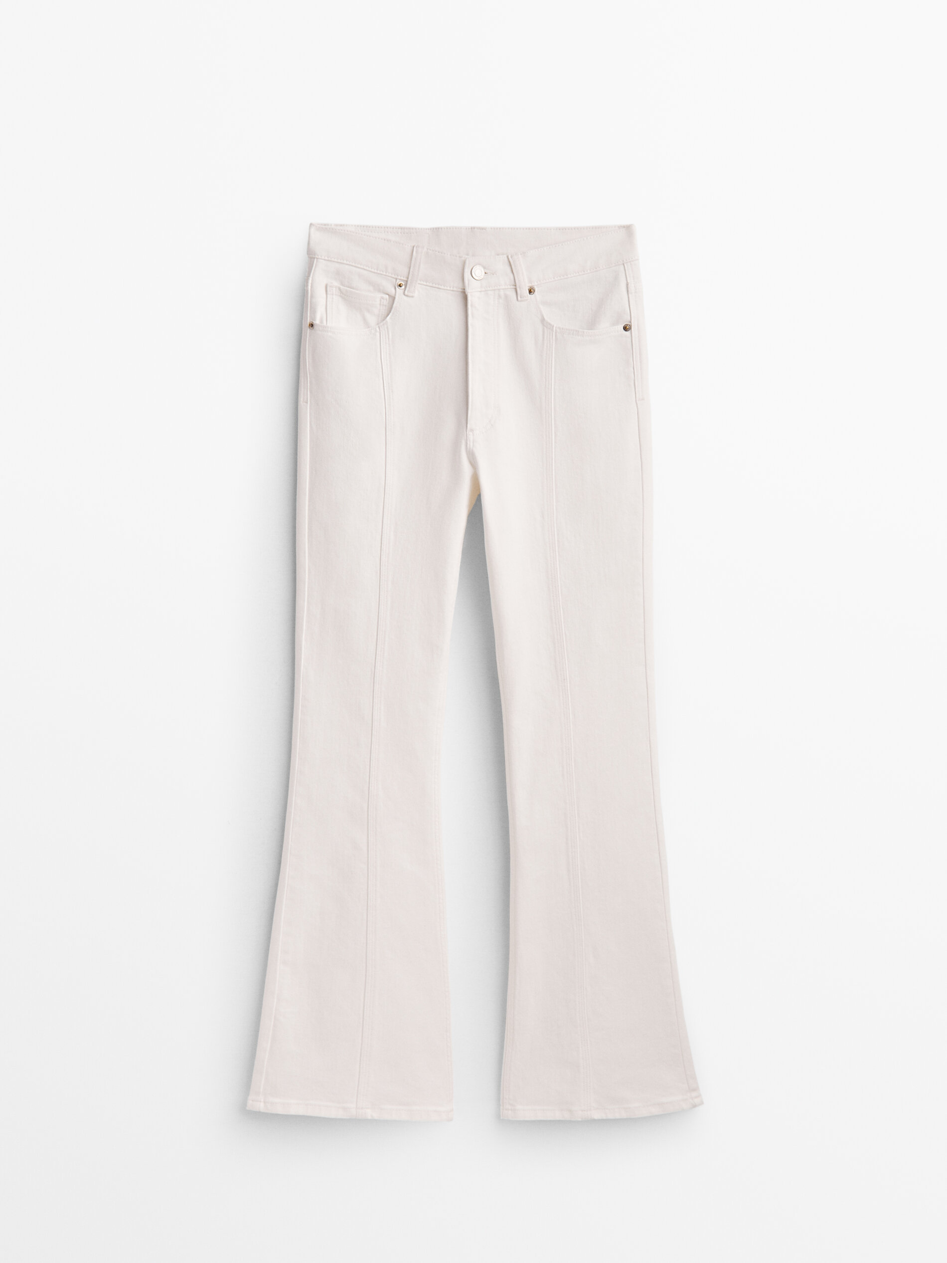 Calça vaquero tiro alto flare - CRUDO