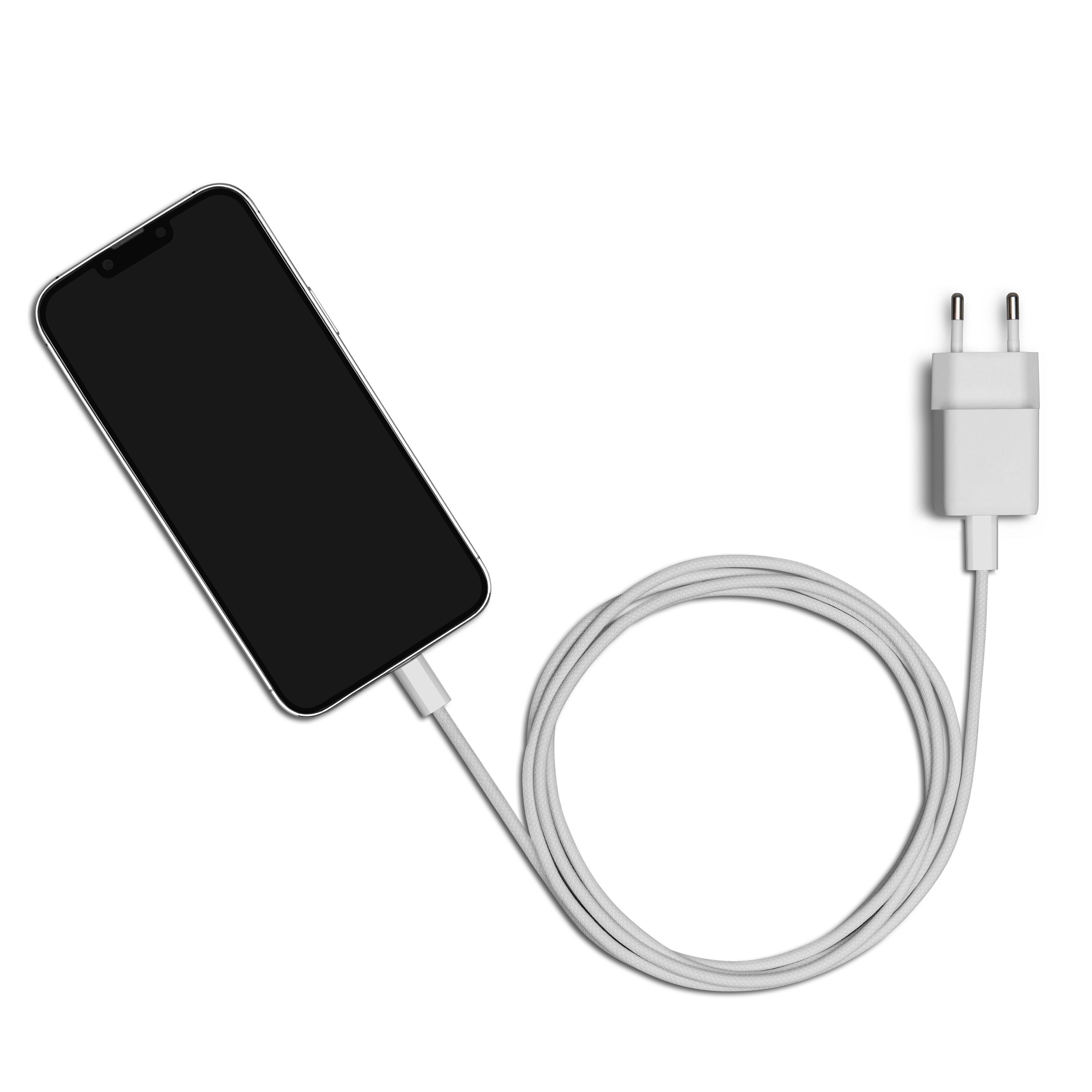 Linocell Flettet USB-C- til USB-C-kabel 60W Hvit 0,5 m
