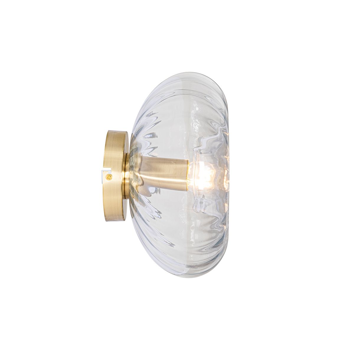 Art Deco wandlamp goud met glas - Ayesha