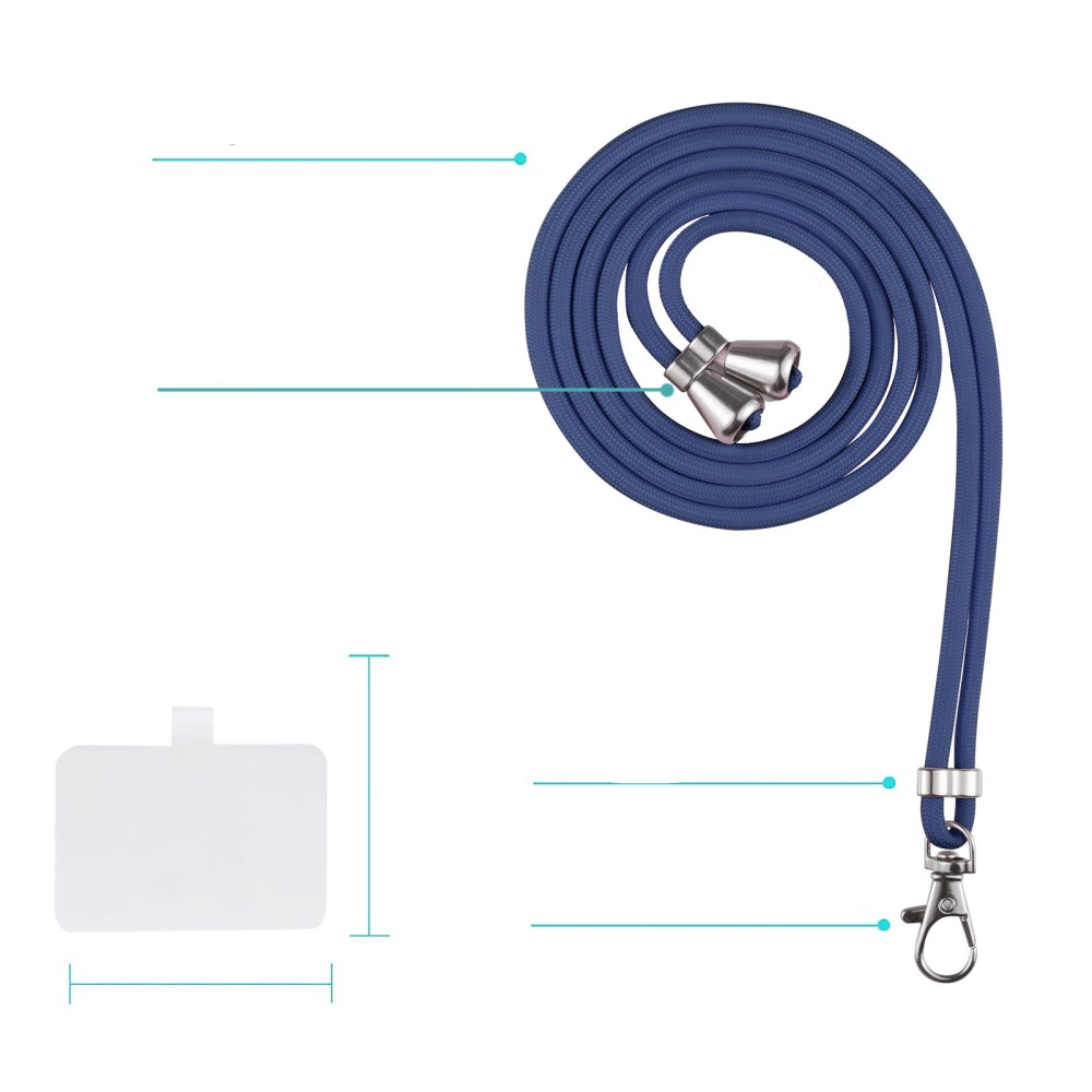 Samsung Galaxy S21 FE 5G Hybrid Hülle Shock Proof   Necklace Handykette (130cm) - Blau