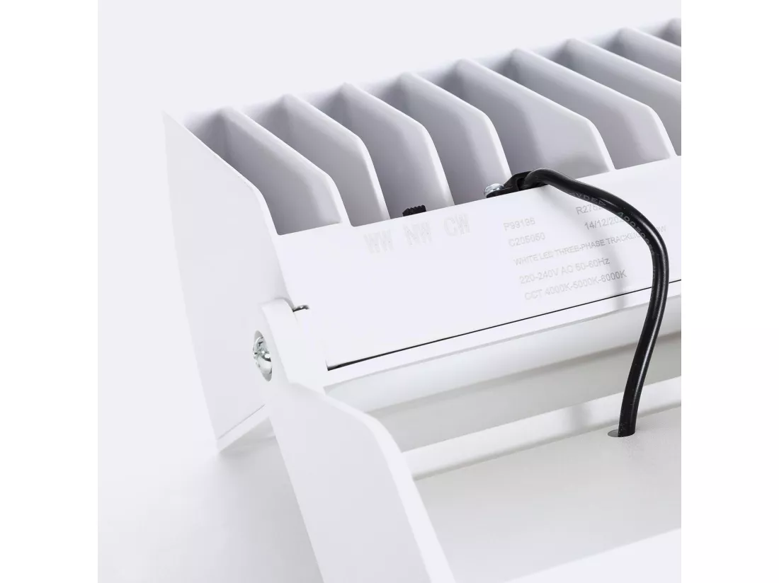 Spot LED sur Rail Triphasé 38W Piero CCT (2700K - 3000K - 4000K) Sélectionnable