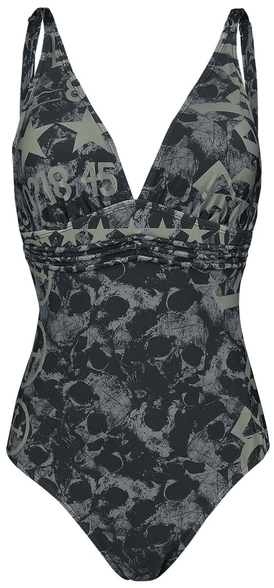Maillot De Bain Noir Avec Motif Crânes & Imprimés | Rock Rebel by EMP Maillot de bain