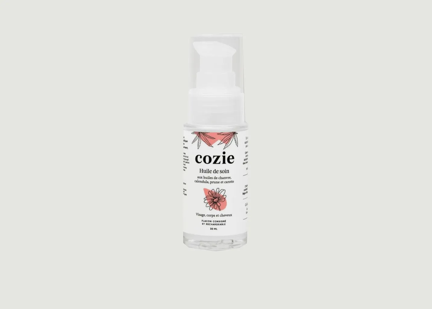 Huile de soin chanvre, calendula, prune et carotte 30ml Cozie