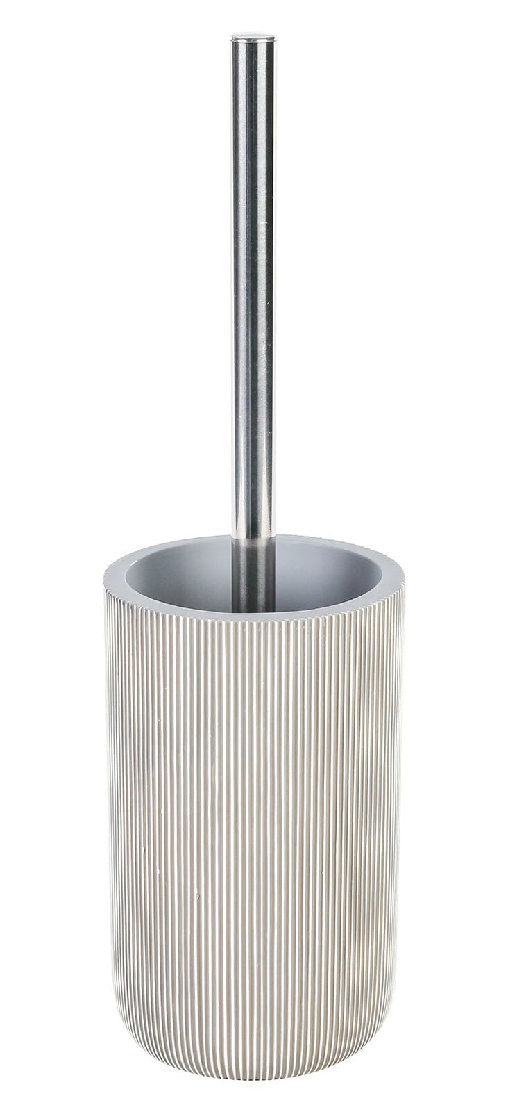 WC-Garnitur Montreux 10,2x36 cm Hellgrau/Stein-Optik Polyresin/Edelstahl