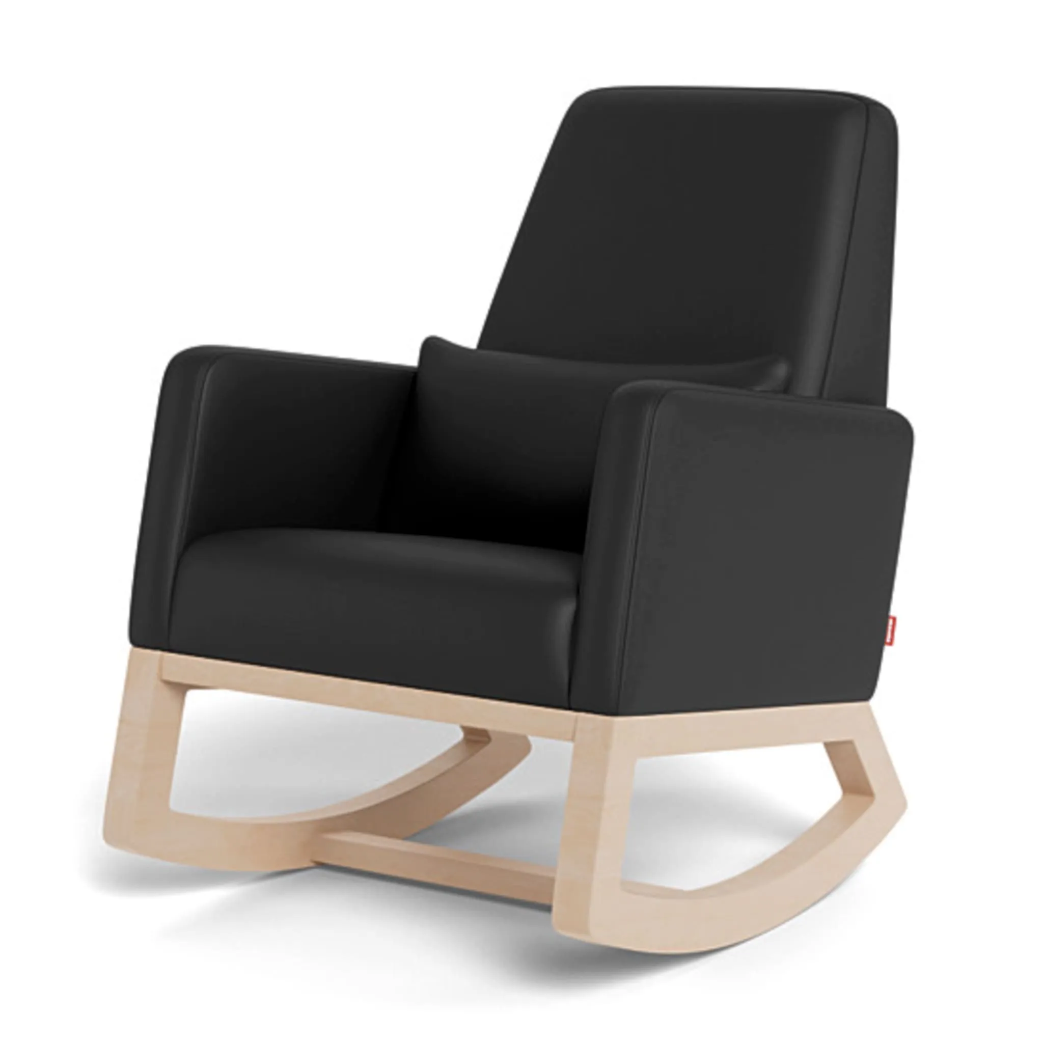 Monte Chaise Berçante Joya - Cuir Noir  Noyer