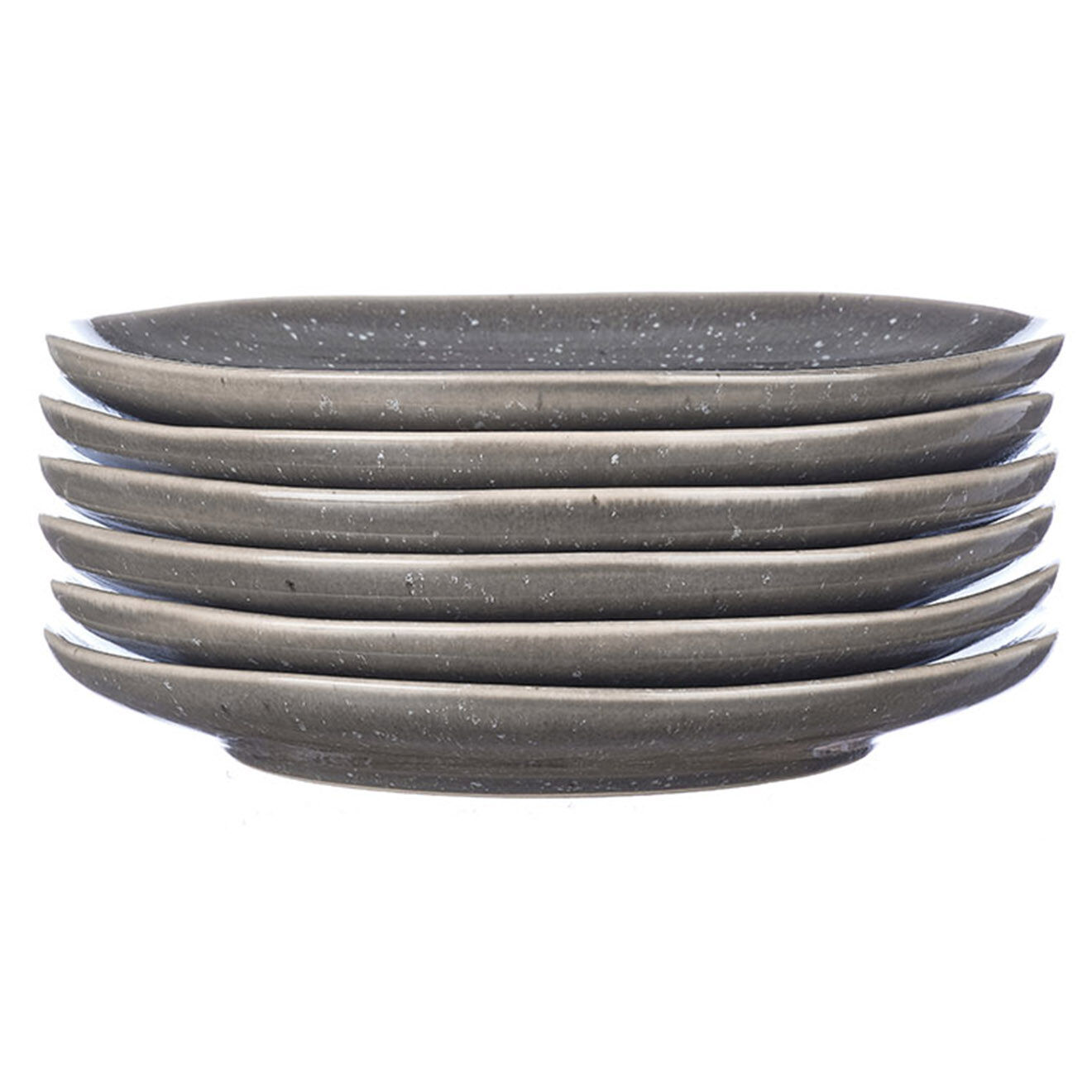 Bjorn 6 Assiettes en Grès dessert Stellar gris/anthracite - D.22 cm