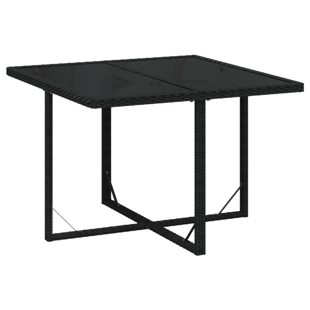 Mobilier à dîner salon de jardin et coussins 9 pièces résine tressée noir