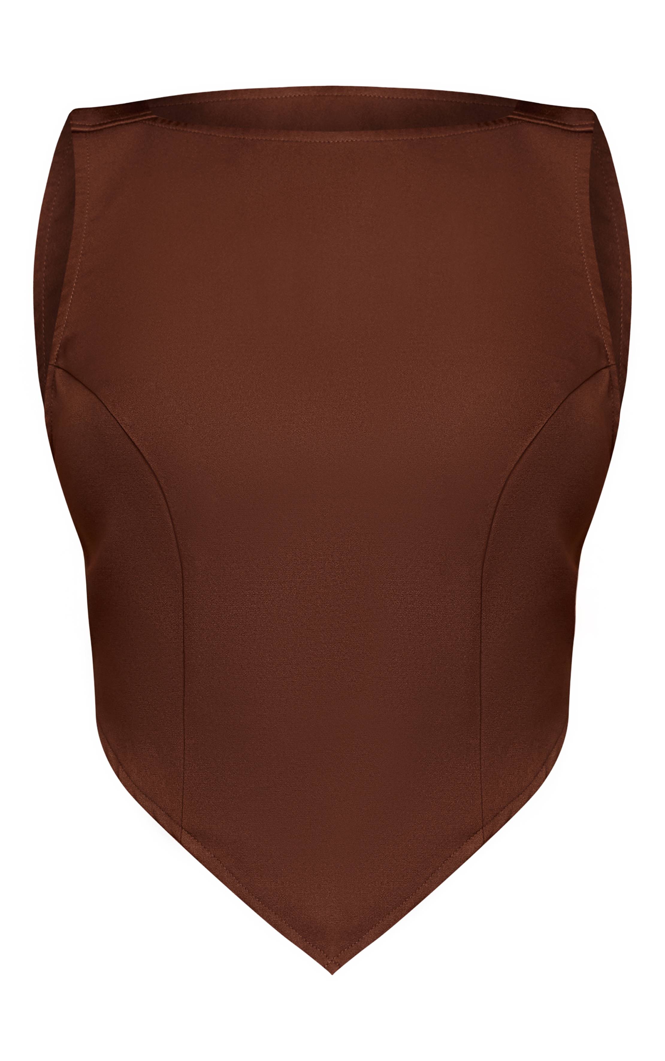 Chocolat Haut Dos Nu En Tissu Tissé