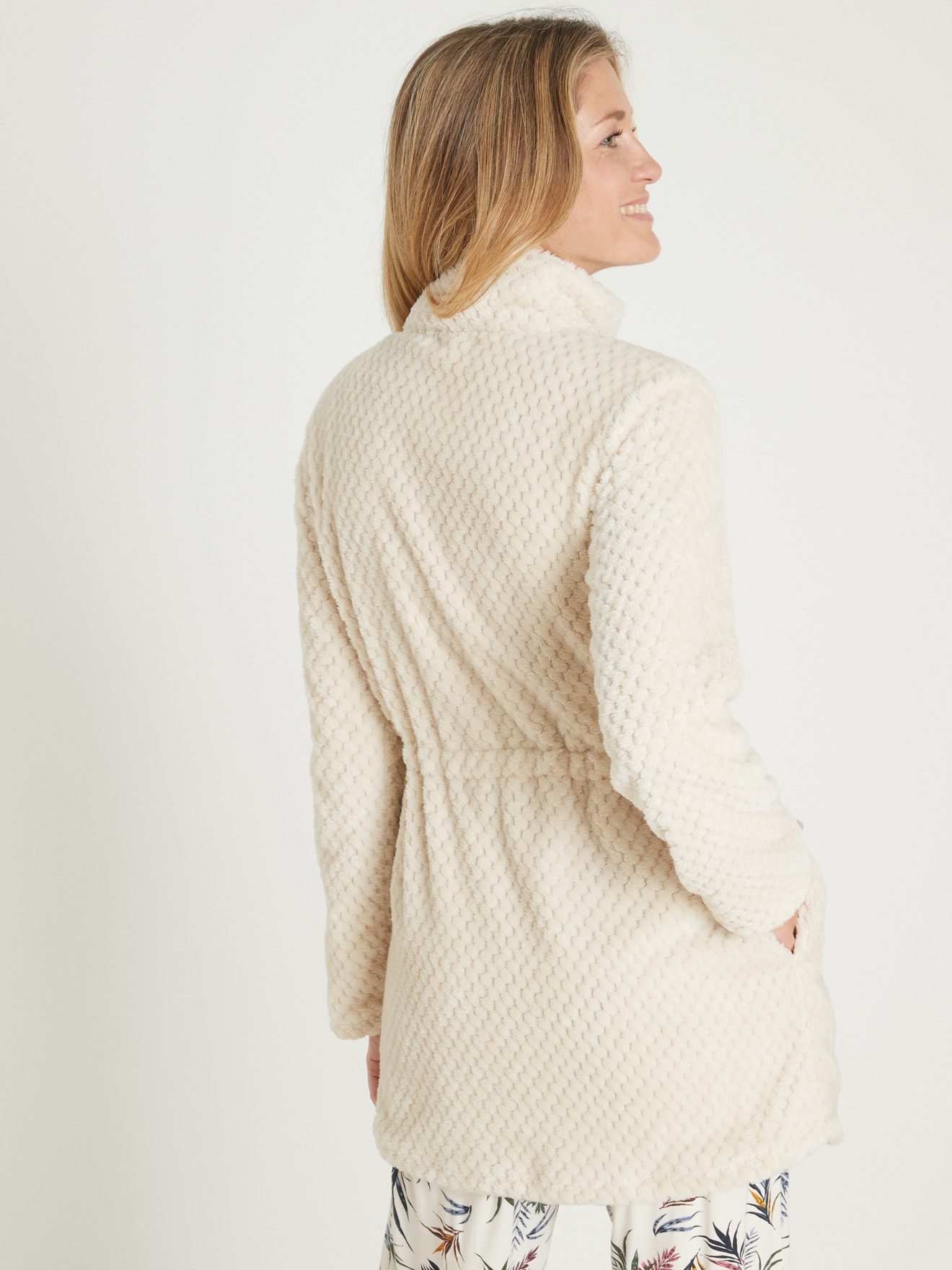 Veste d'intérieur en maille peluche