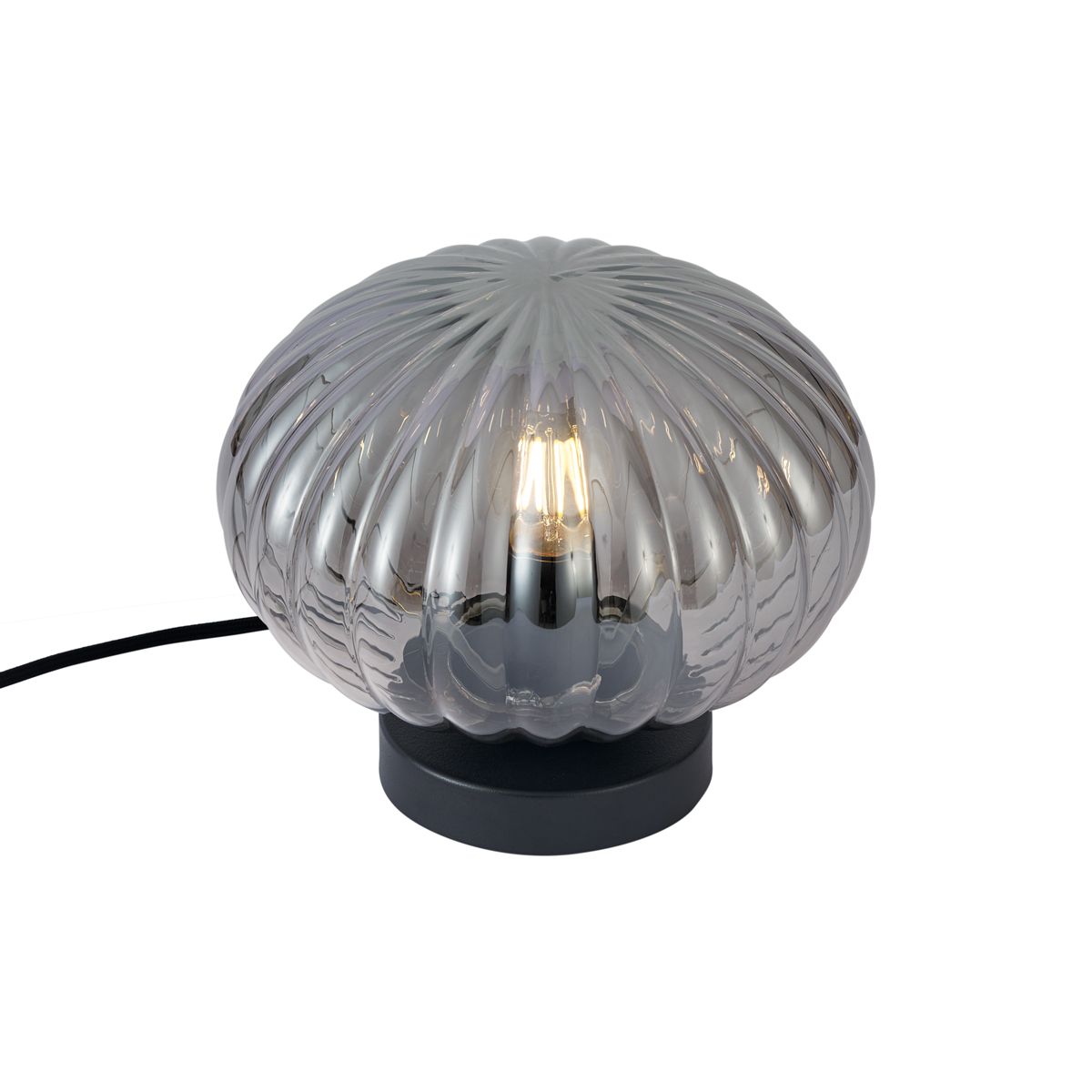 Design tafellamp zwart met smoke glas - Mochi