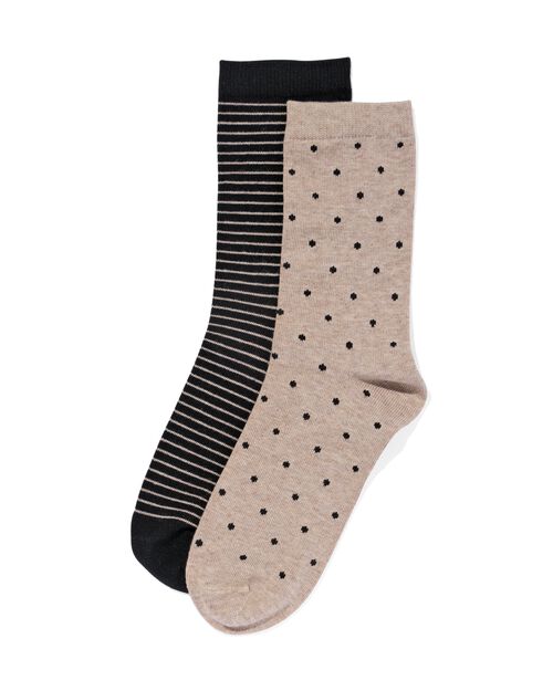 chaussettes avec bambou sans couture pour femme - 2 paires beige
