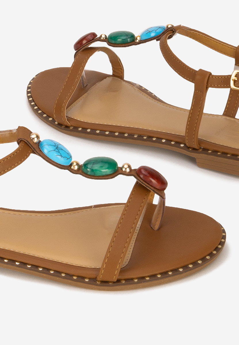 Sandales femme sans talon chameau Petriana