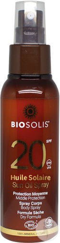 Biosolis Huile Solaire IP20 Spray Formule Sèche 100ml