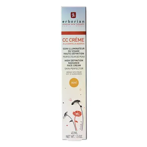Erborian CC Cream Iluminador com Centella Asiática FPS 25 Dourado 45ml