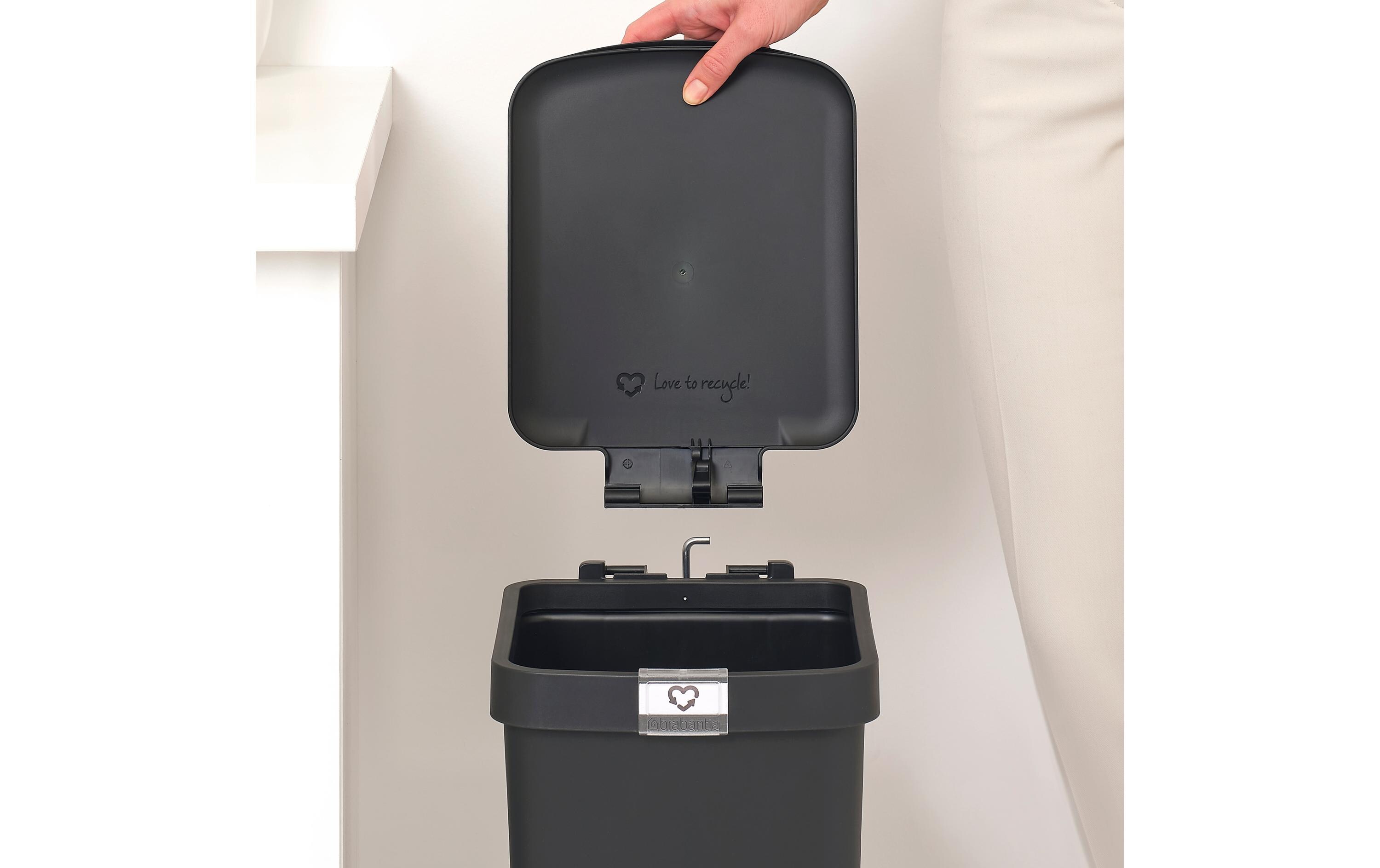 Recyclingbehälter StepUp 16 l, DunkelgrauTreteimer für Recyclingmaterialien