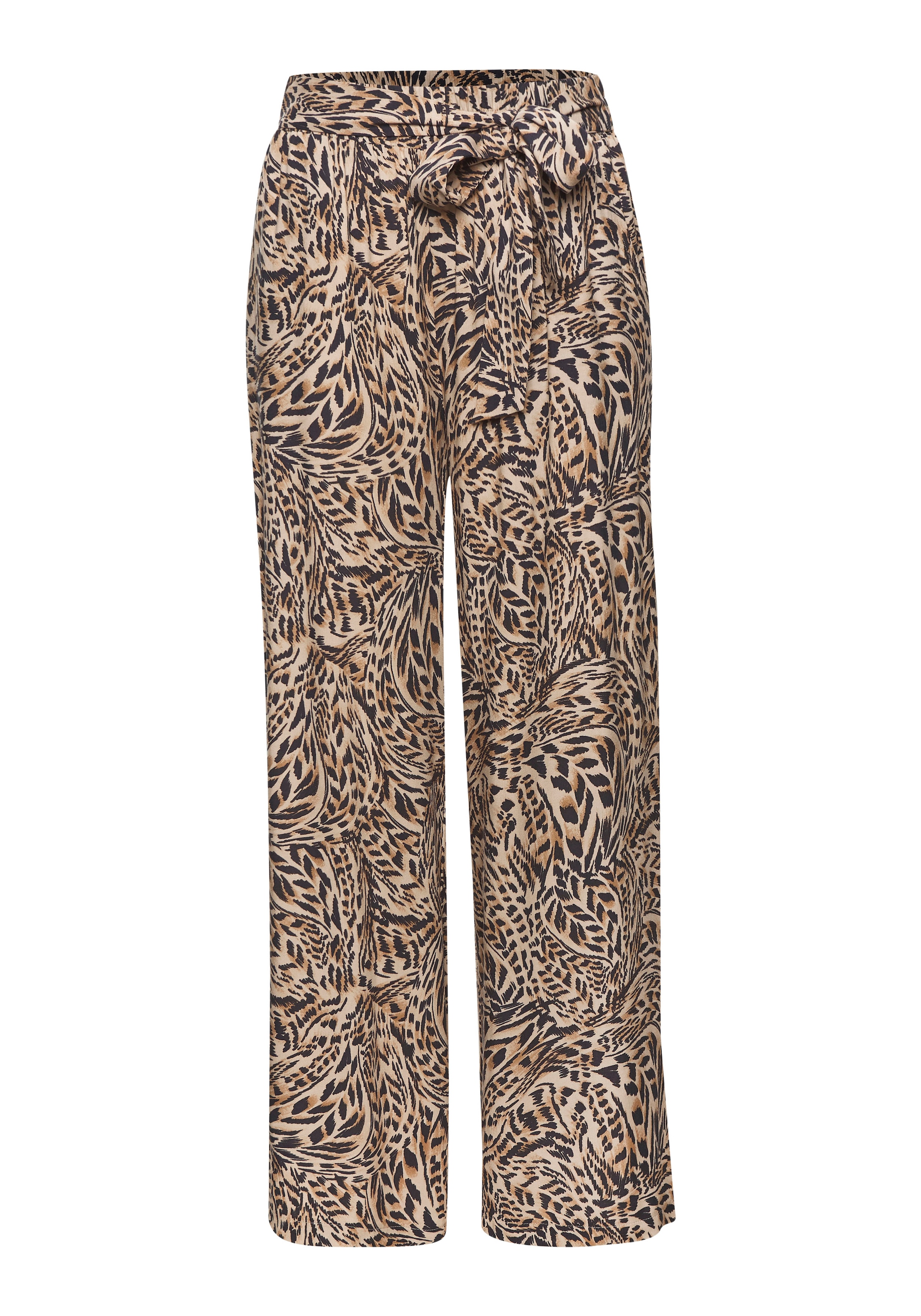 Buffalo Palazzohose  aus gewebter Viskose, Stoffhose mit Taschen und Gürtel, Sommerhose