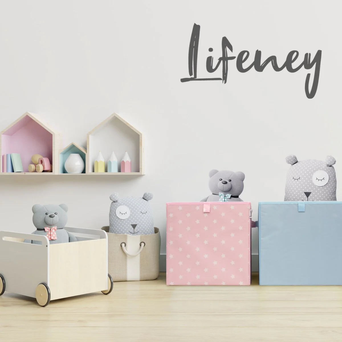 Boîte de rangement coloris bleu clair, compatible avec l'étagère IKEA
