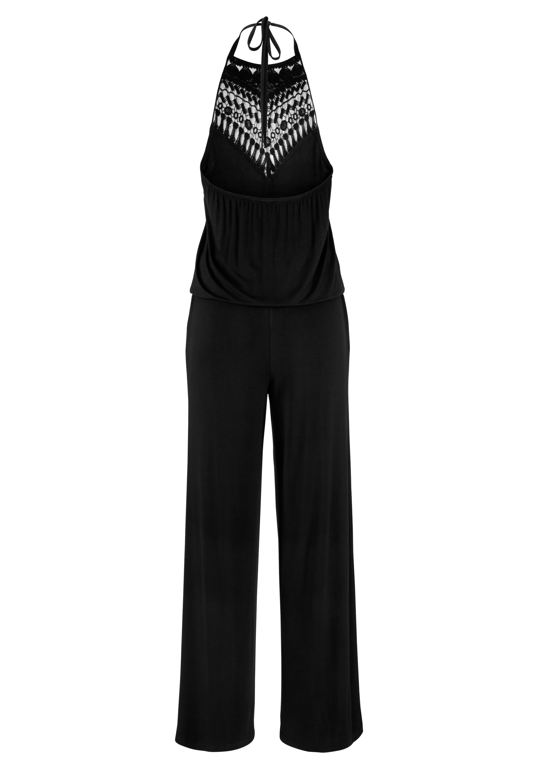 LASCANA Neckholder-Overall , mit Spitzeneinsatz am Ausschnitt, sommerlicher Jumpsuit mit Taschen