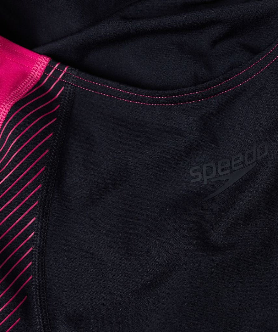 Speedo badedragt til damer - Placement Laneback - Sort/rød