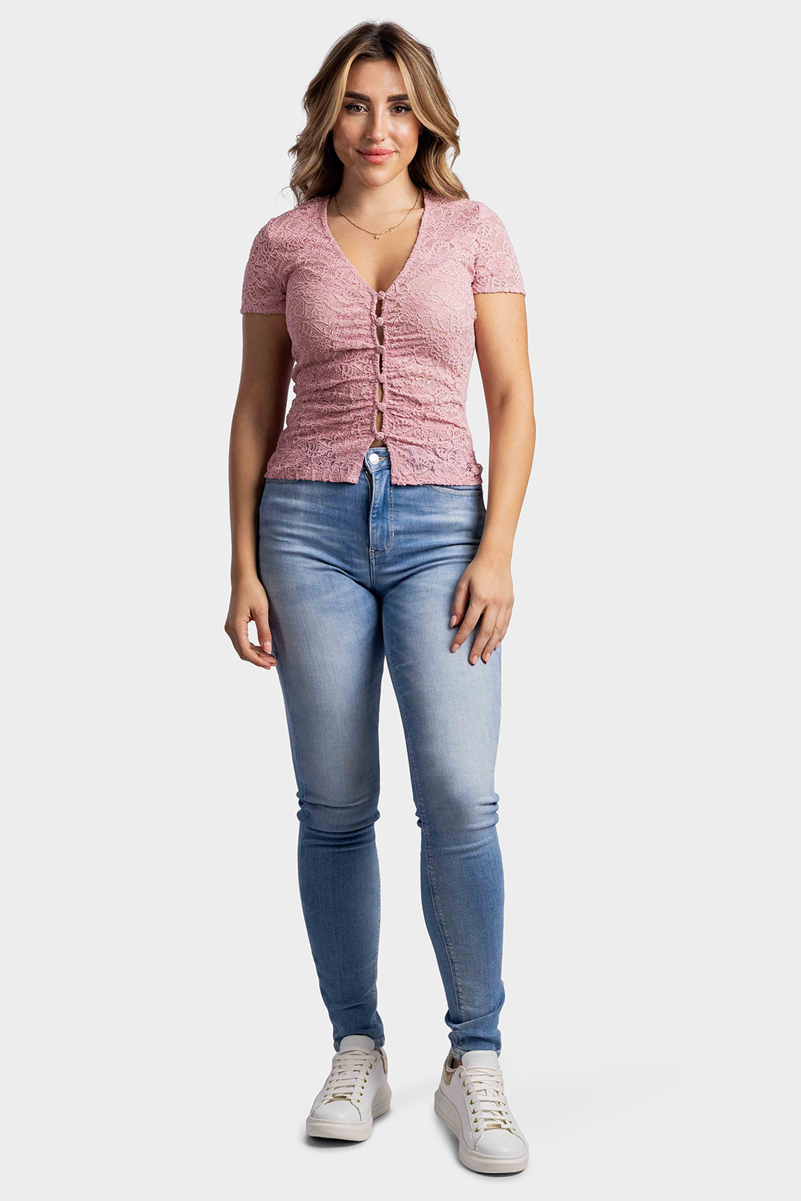 Guess Lace Top Dames Roze