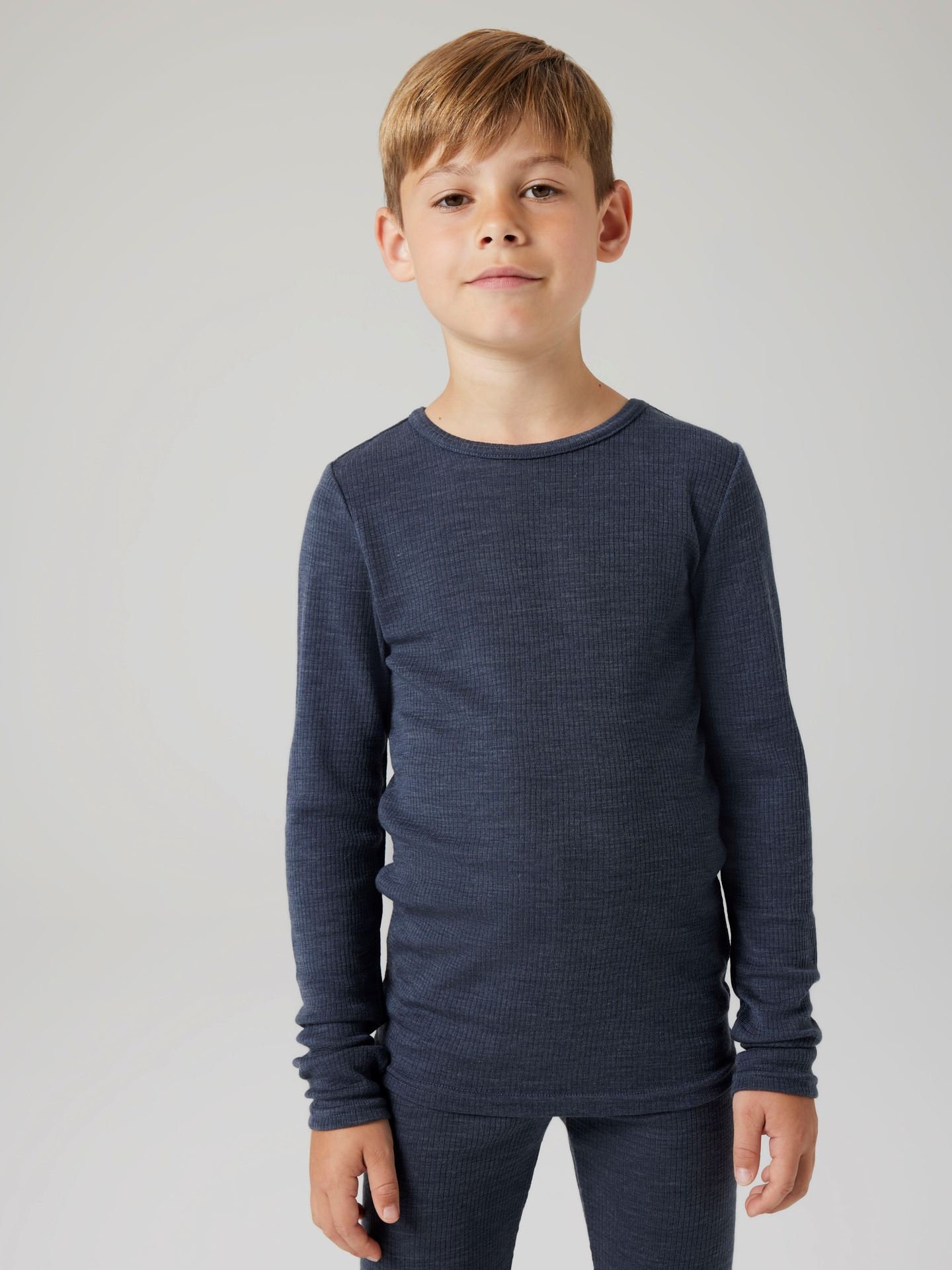 Wax Wool Rib Long Sleeve Top