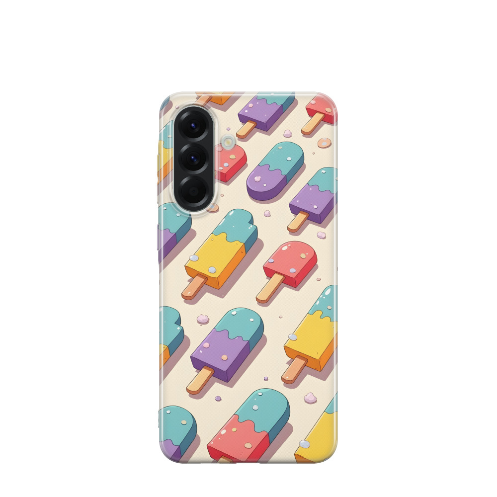 Samsung Galaxy A56 Gummi Hülle Eis am Stiel 1 - Blau / Gelb / Rot