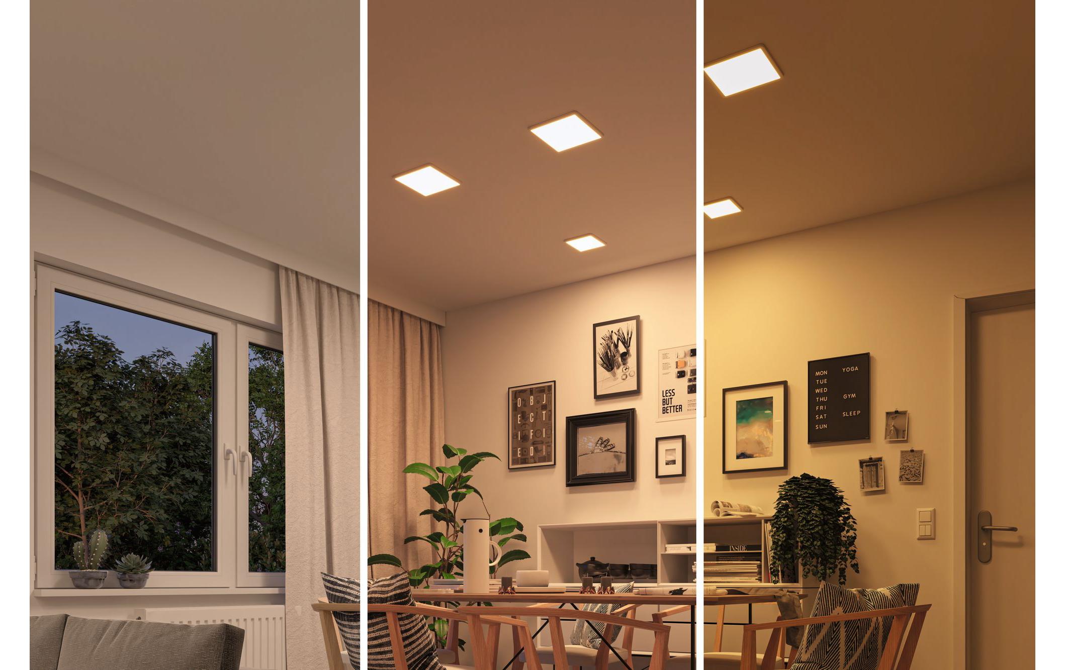 Einbauleuchte Areo VariFit 230 x 230 2000-4000 K, WeissEckiges Einbaupanel für eine sanfte Lichtstreeung