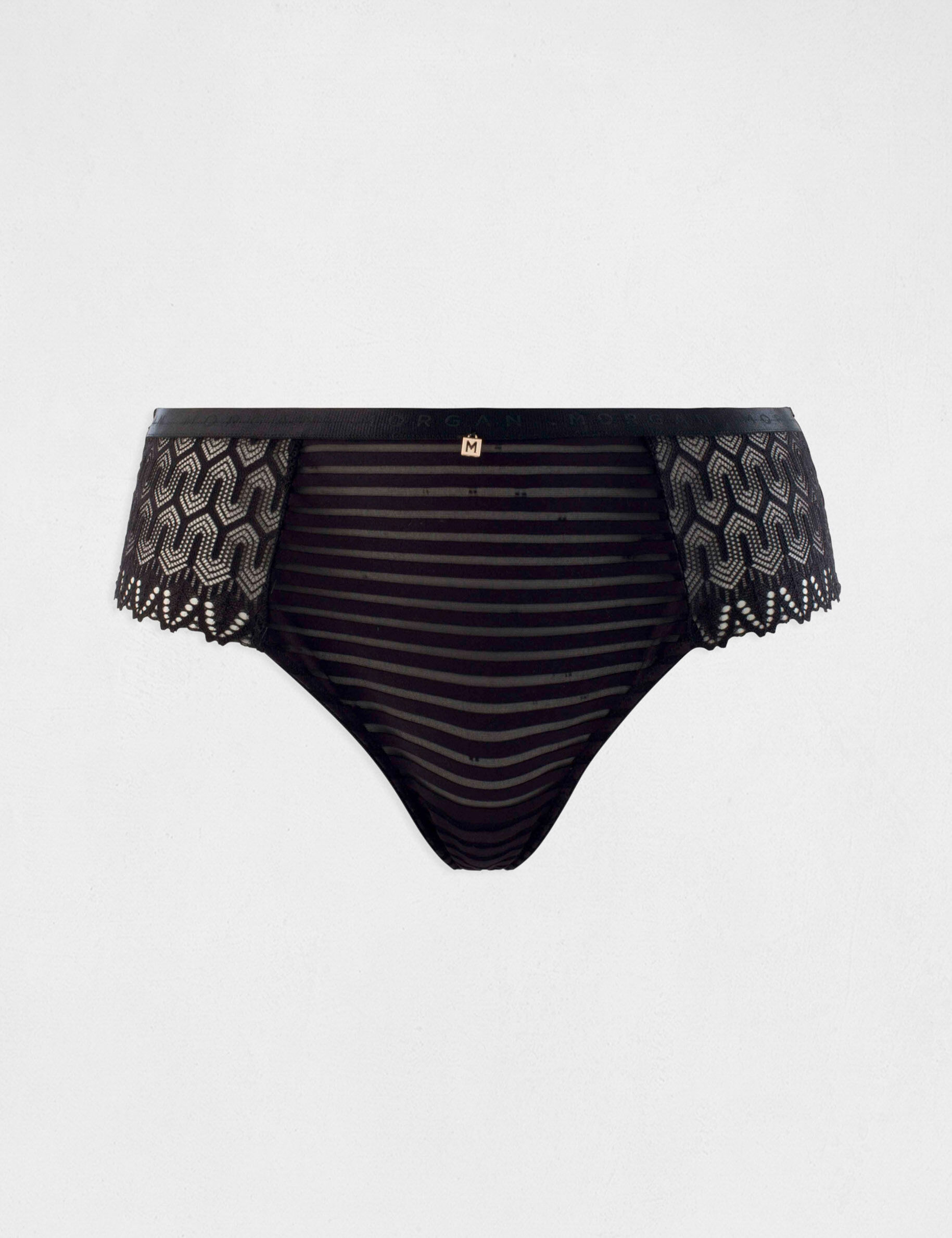 Shorty en dentelle noir femme - noir