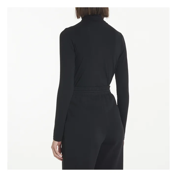 Baserange Col Roulé Bamboo Jersey | Noir